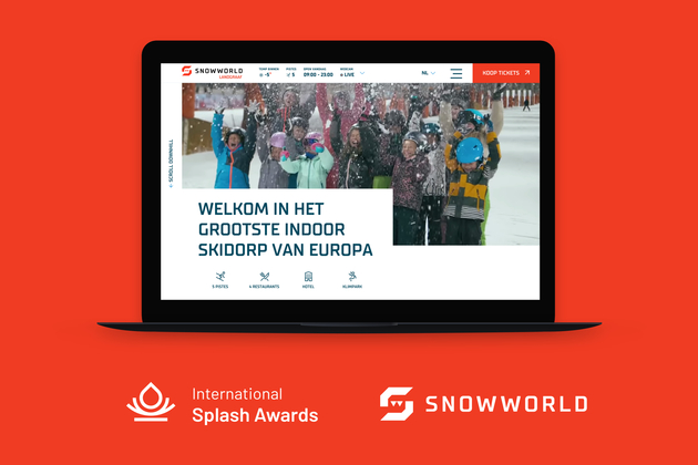 Afbeelding laptop SnowWorld International Splash Awards nominatie