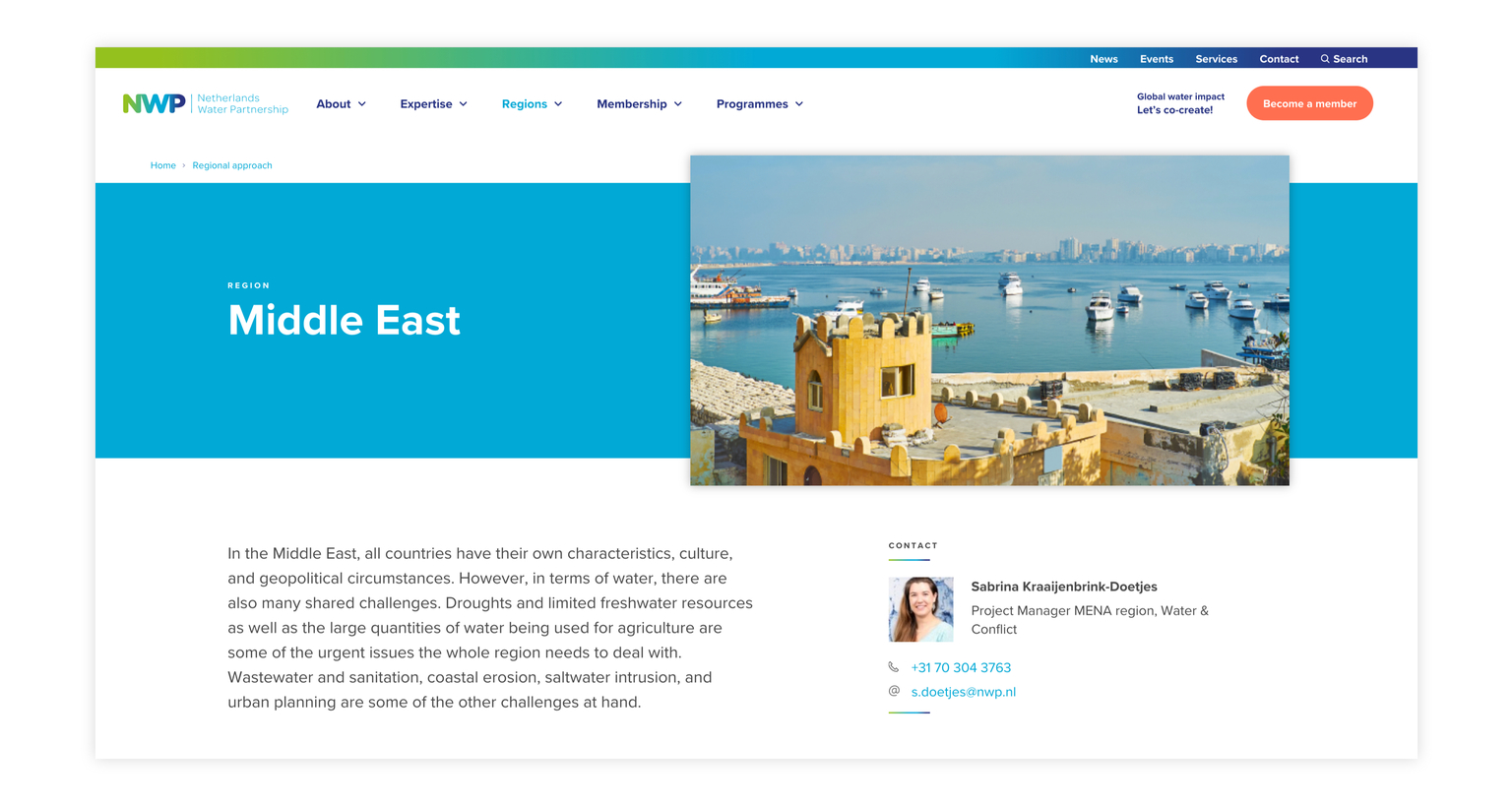 Regio pagina website NWP