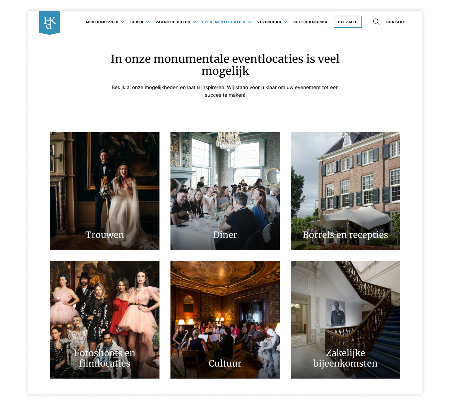 Overzicht eventlocaties Hendrick de Keyser