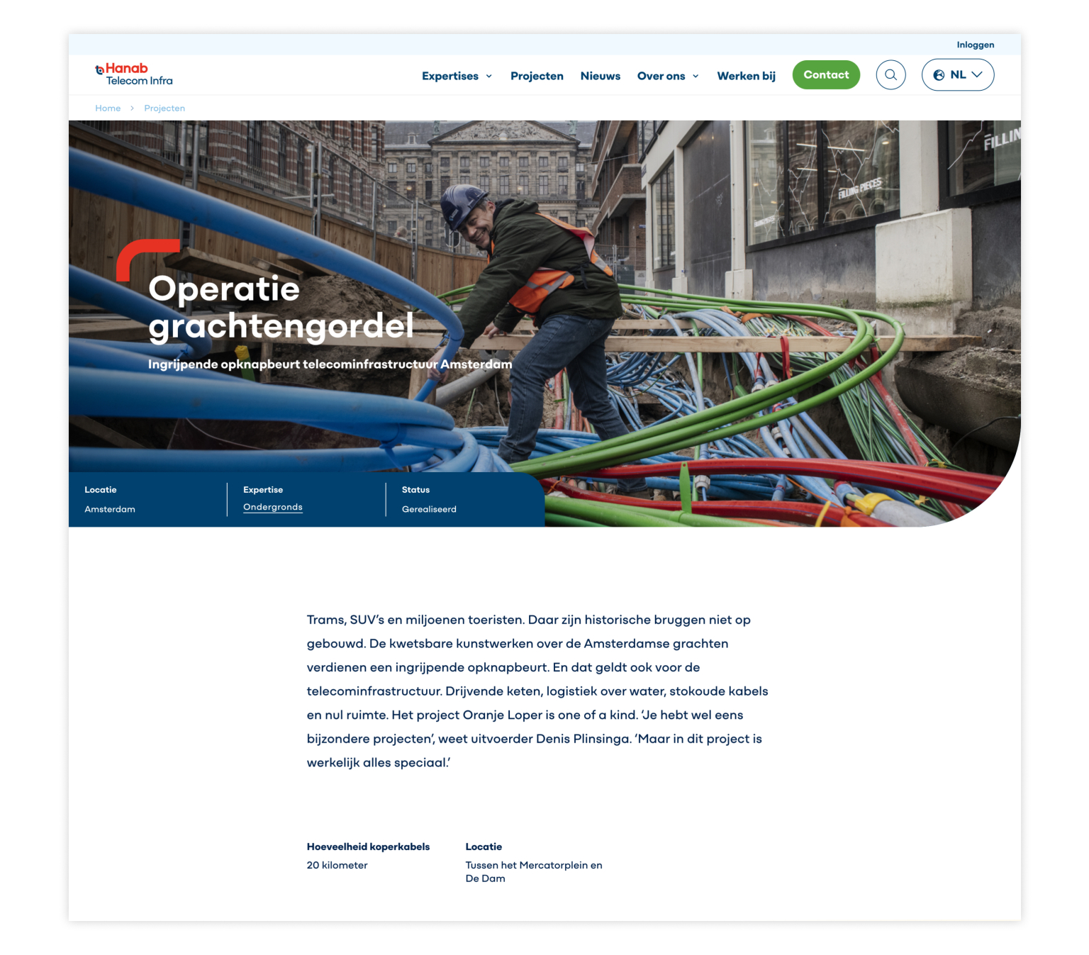 Screenshot website Hanab project