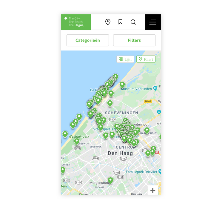 Overzicht locaties eten en drinken kaartweergave denhaag.com