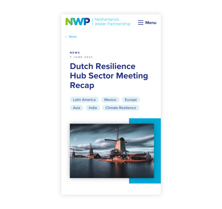 Nieuws item NWP website