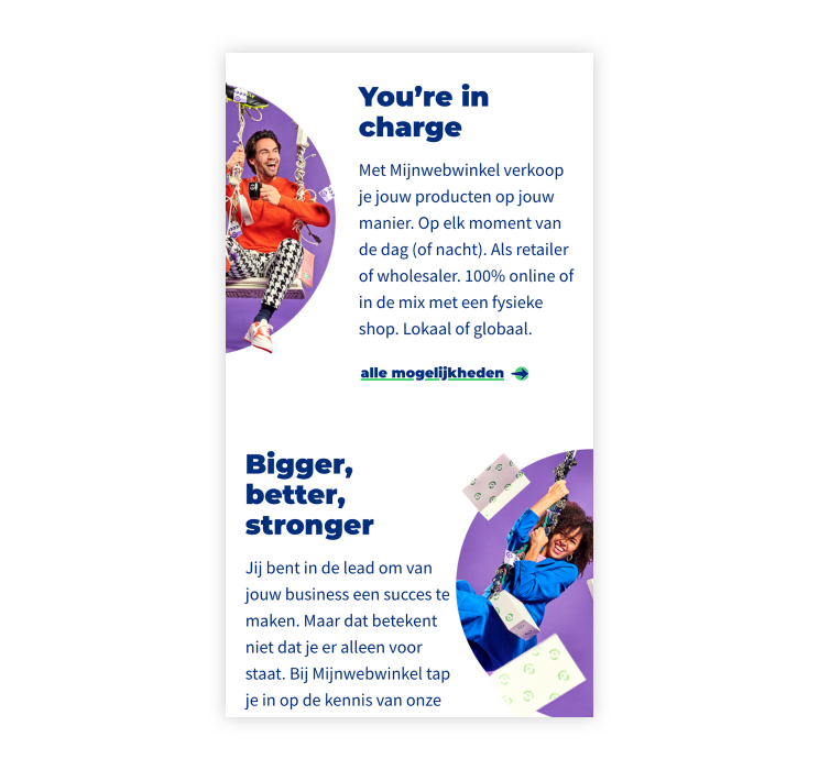 Mijnwebwinkel screenshot website you're in charge