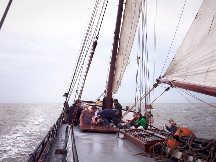 Zeilboot op de Waddenzee tijdens bekpek 2018