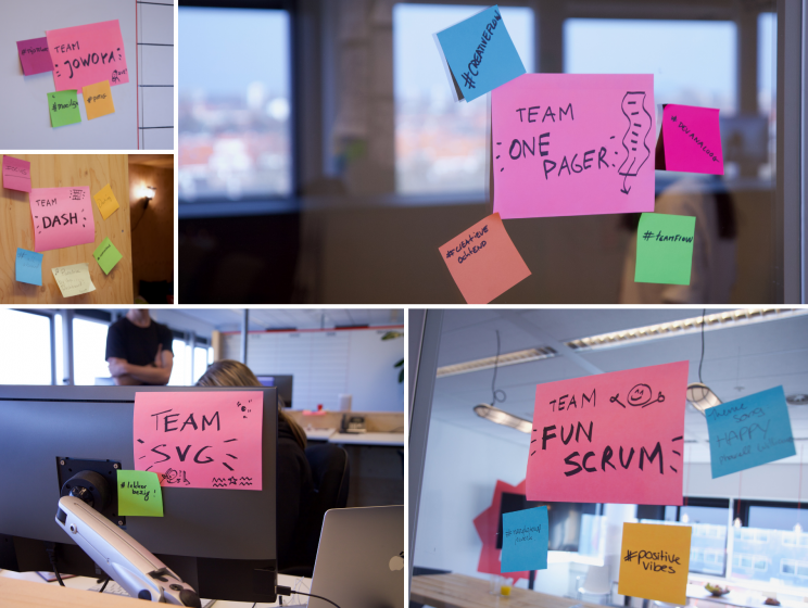 Development Day scrum post its