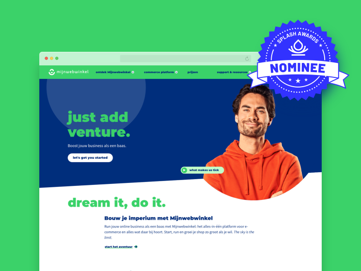 Mijnwebwinkel genomineerd voor Splash Awards