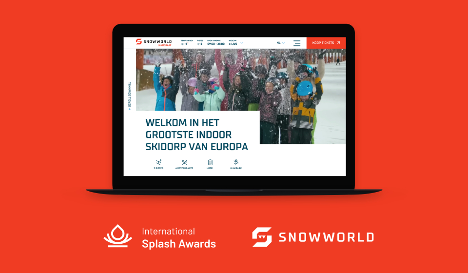 Afbeelding laptop SnowWorld International Splash Awards nominatie