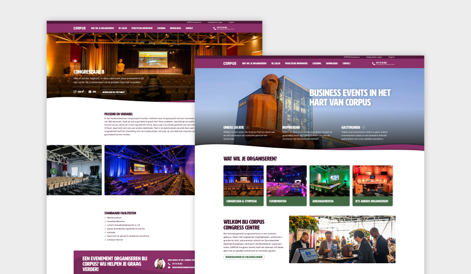 CORPUS Congress Centre beelden van de website