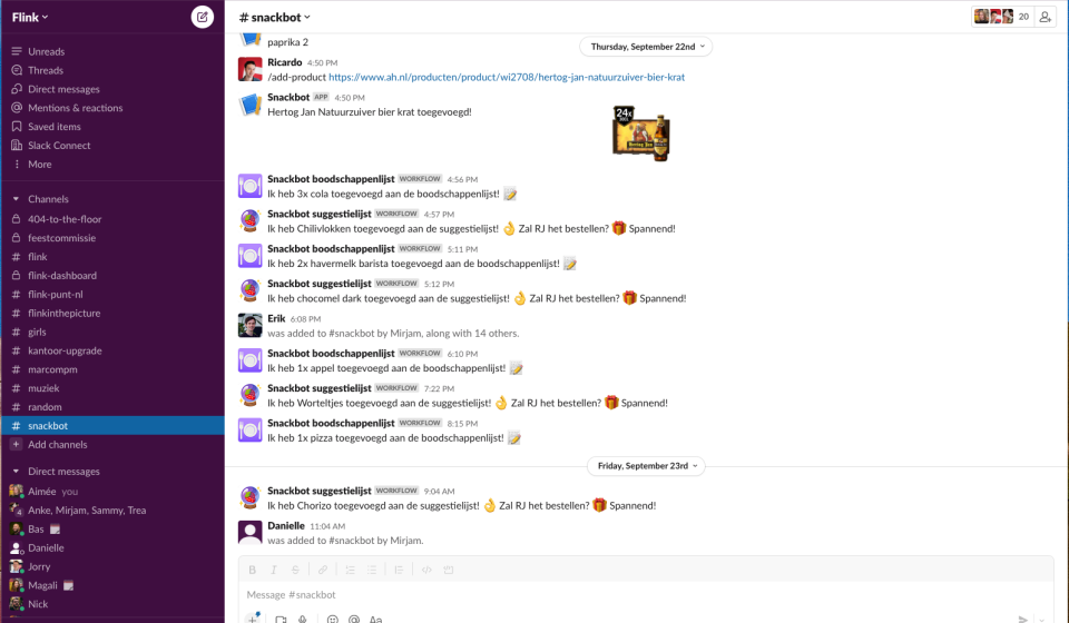 Development Day 3 Slackbot snackbot