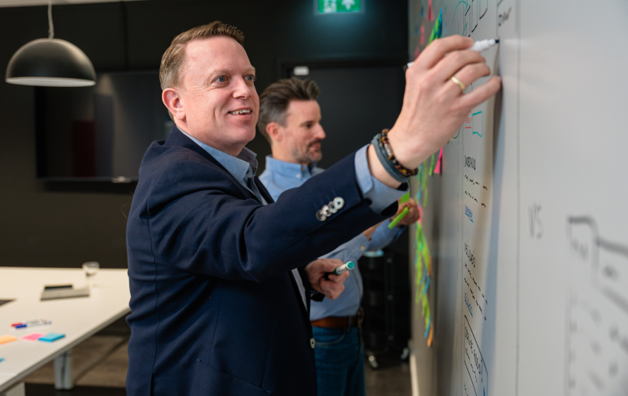 Jorry en Wouter bereiden een strategiesessie voor