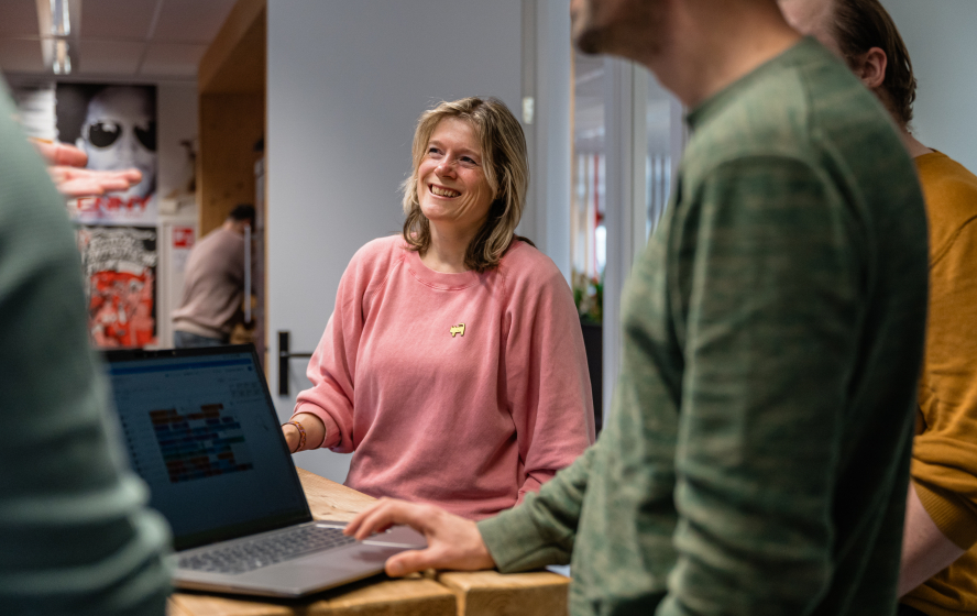 Anke tijdens stand-up